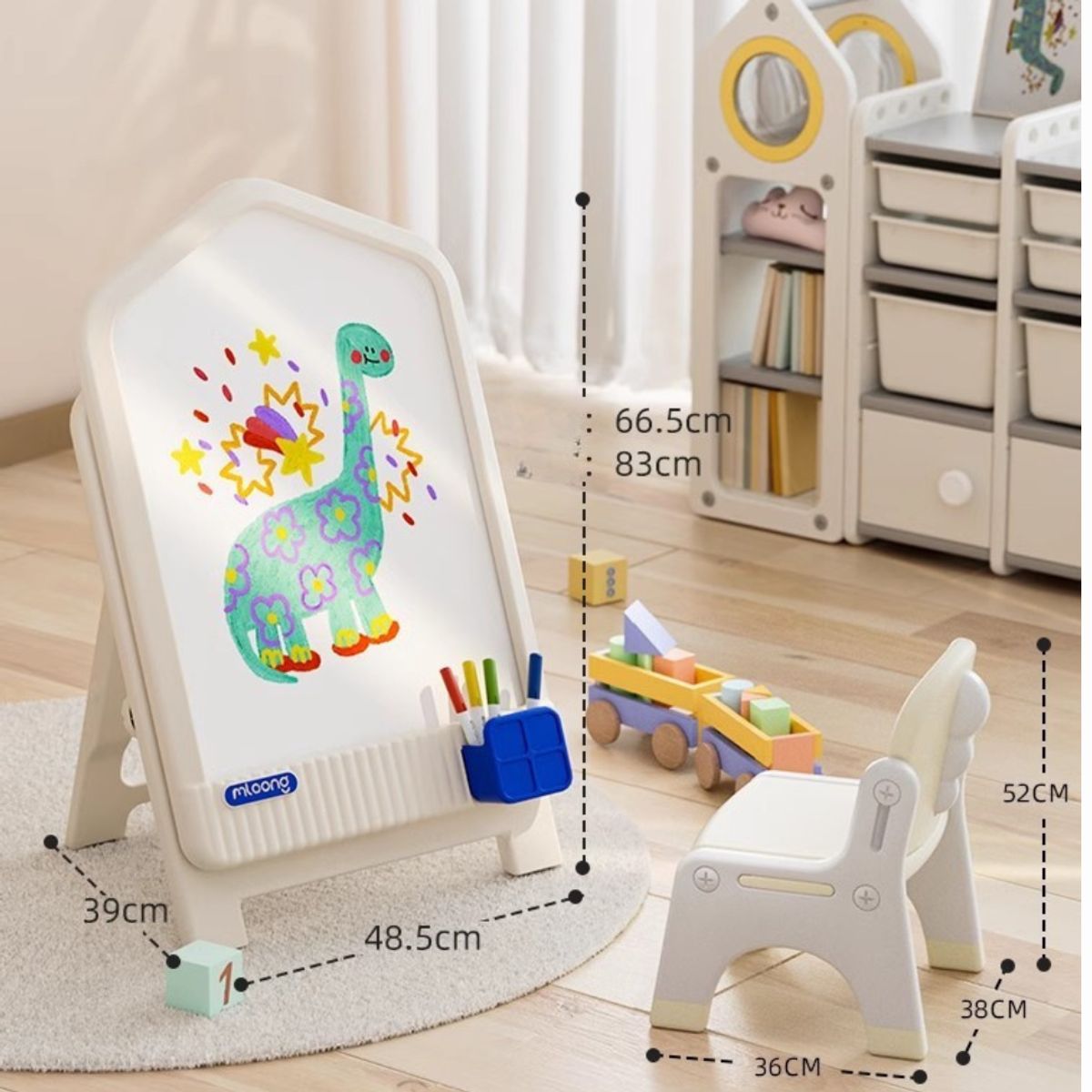 GENERICO - Pizarra magnética para niños plegable verde