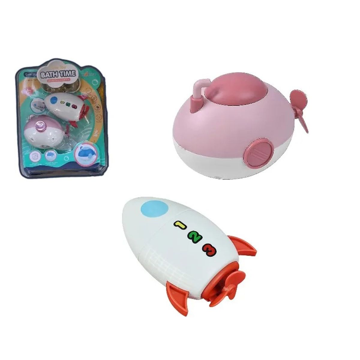 GENERICO - Set de juguete de baño Rocket y Submarino - Rosa