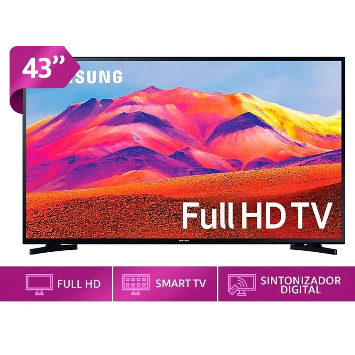 SAMSUNG - TELEVISOR SMART TV SAMSUNG FULL HD 43 UN43T5202AGXPE FHD CON WIFI Y SEÑAL DIGITAL INCORPORADO