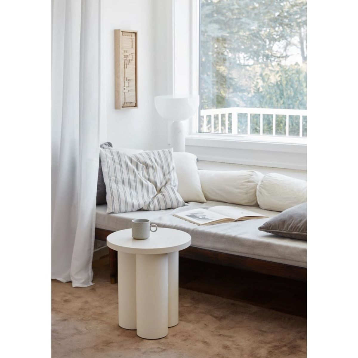 GENERICO - Mesa Lateral Maia Blanca de Madera Pandora Home