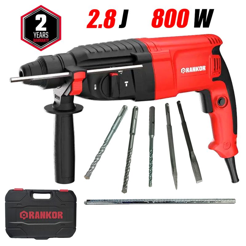 RANKOR - Rotomartillo SDS-Plus Rankor RHD80001 800W 26mm 28J 3kg