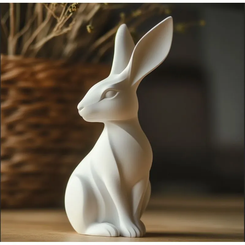 GENERICO - ADORNO EXCLUSIVO CONEJO BALNCO 23cm x 11cm x 11cm