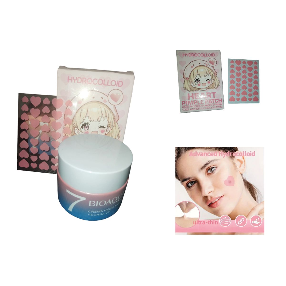 BIOAQUA - crema v7 Bioaqua mas regalo parche para acné de hidrocoloide