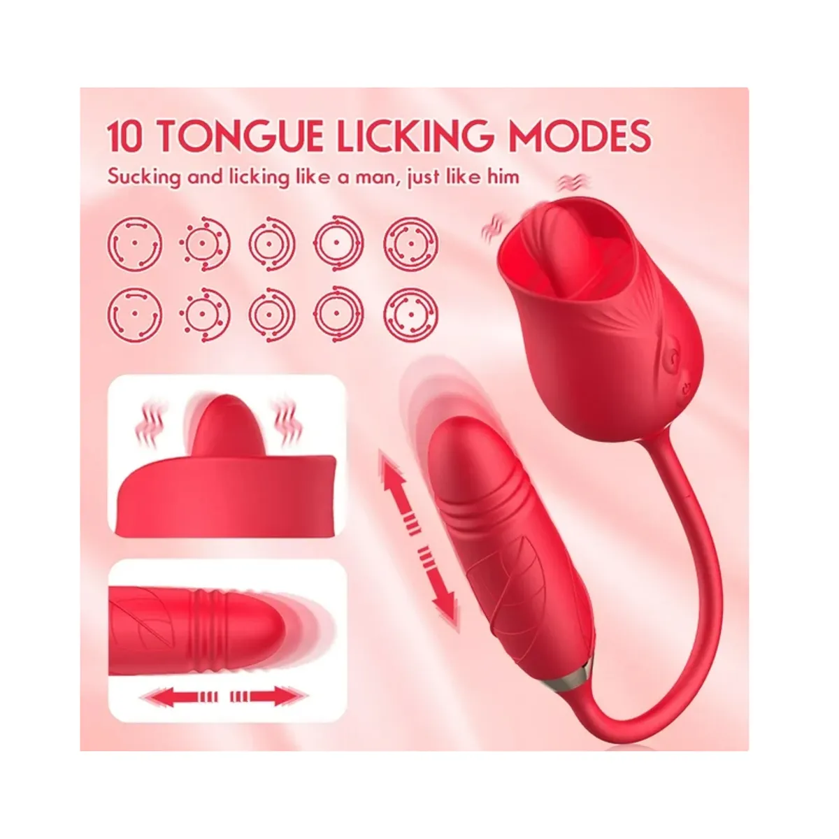 GENERICO - Potente Vibrador Doble Simulador De Lengua consolador clitoris