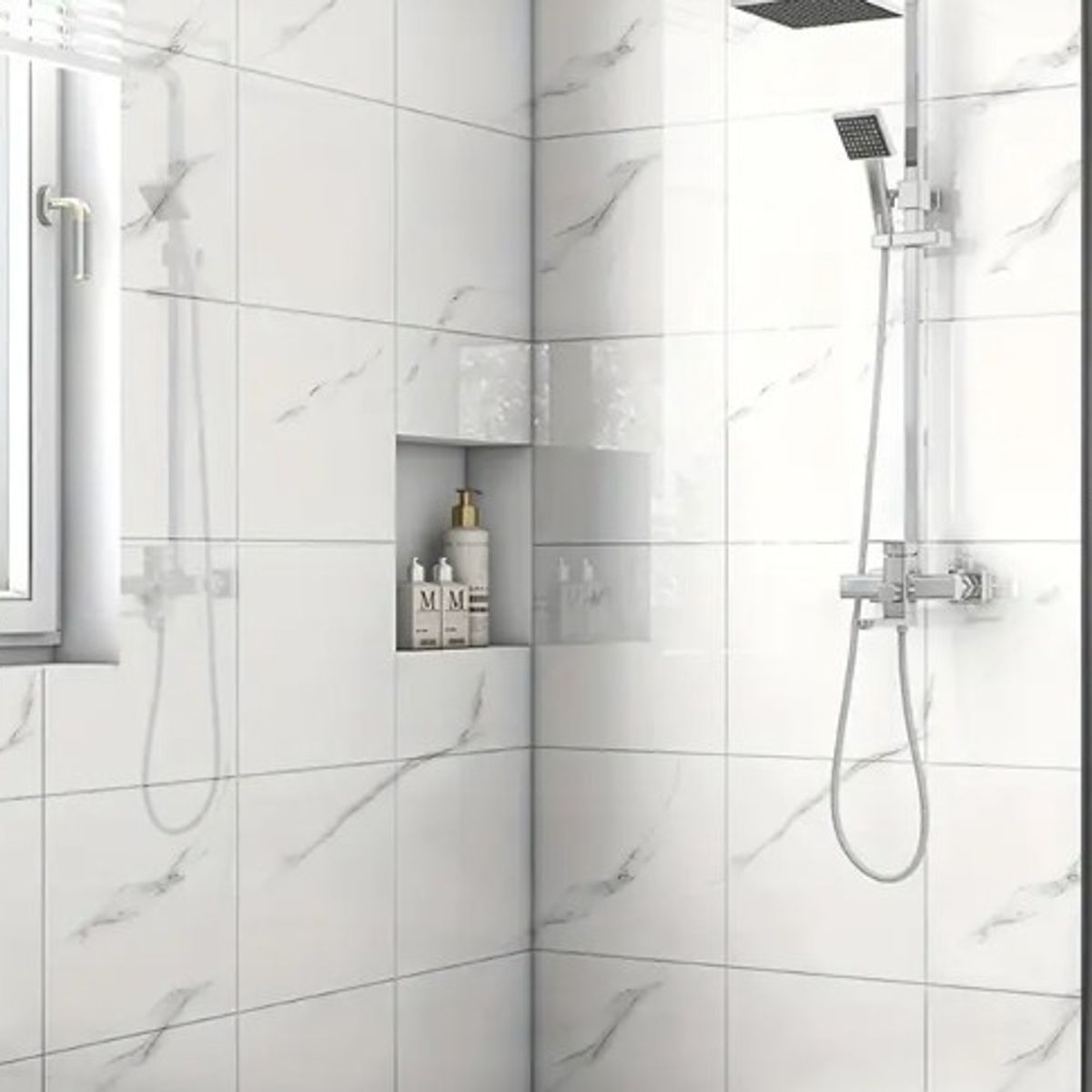 Adhesivo Mármol Revestimiento Pared 60x60 Bianco Pack 10 Uni, marca GENERICO - Foto 2