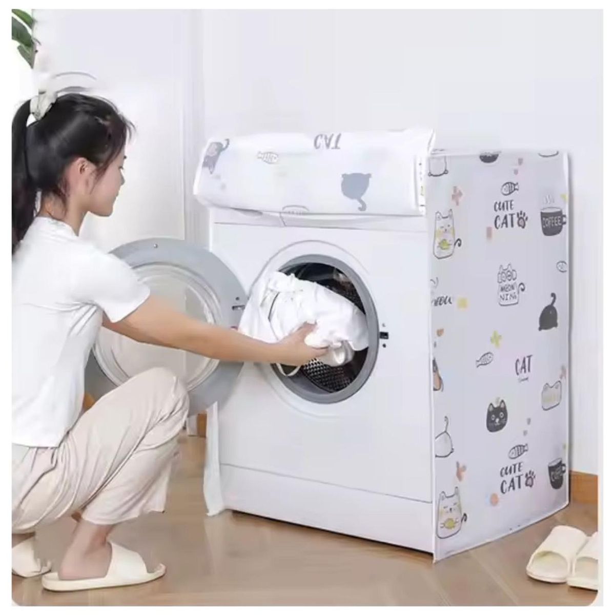 GENERICO - Funda Cobertor Forro Impermeable Para Lavadora/Secadora 85x62x58cm