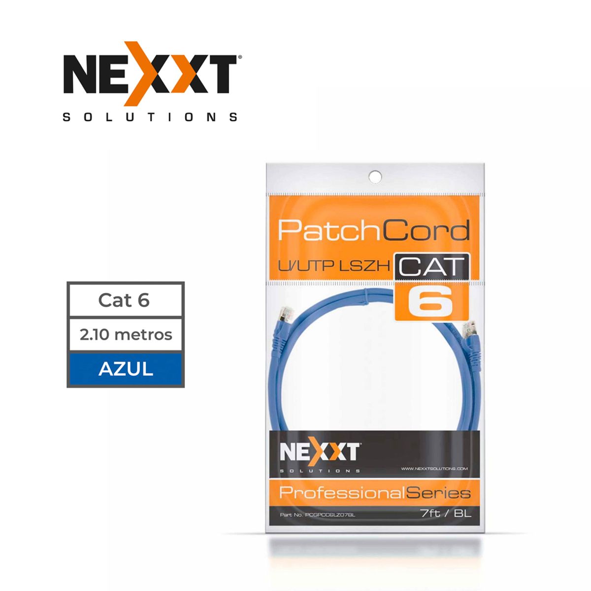 NEXXT SOLUTIONS - Cable Patch Cord Par Trenzado no Blindado UTP Cat 6A Azul