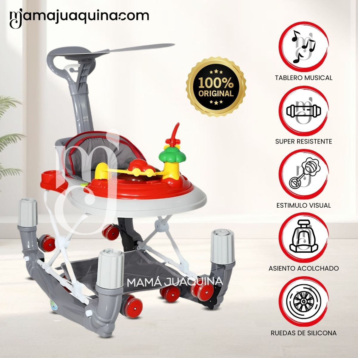 BABY - Andador con Tablero Musical «WALKIE» Red