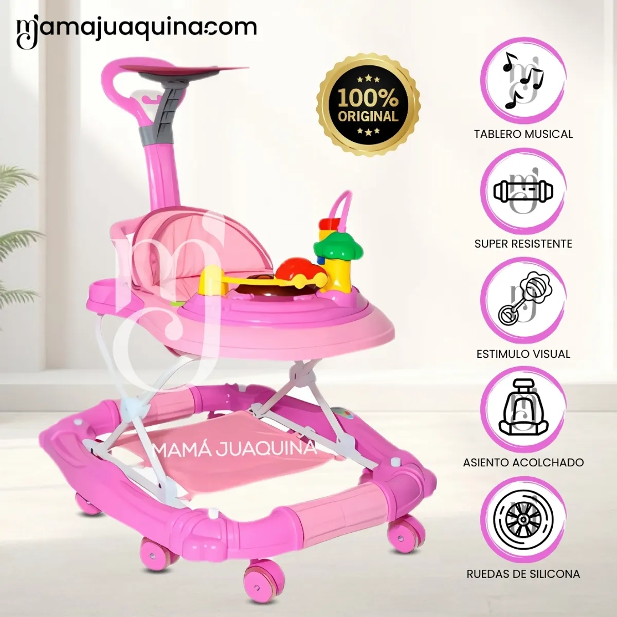 BABY - Andador con Tablero Musical «WALKIE» Pink