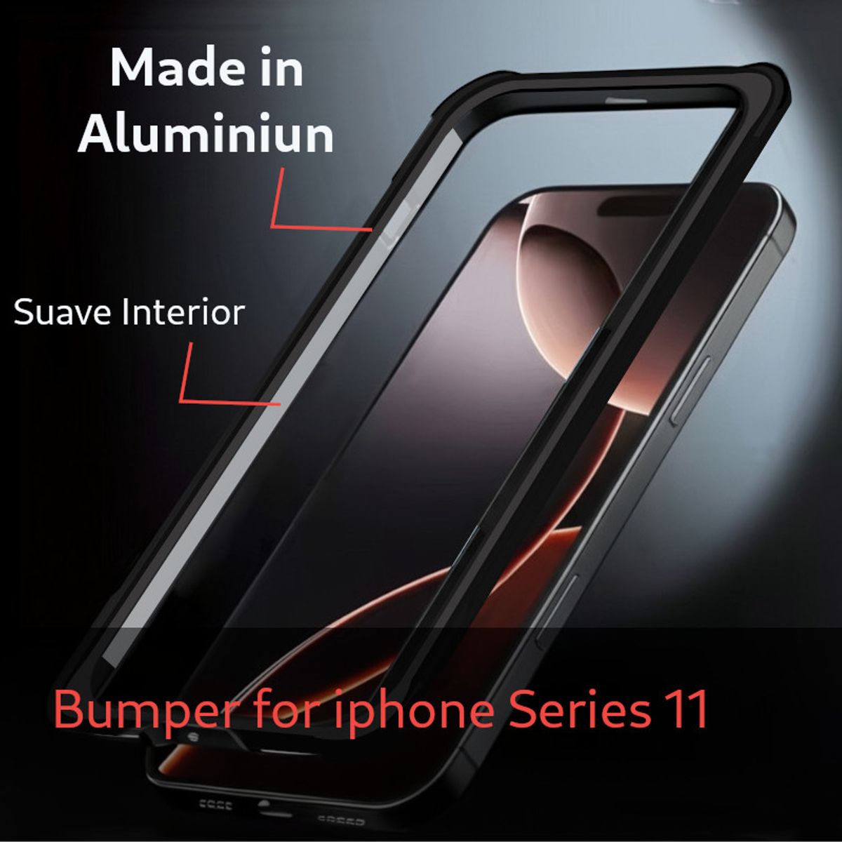 GENERICO - Bumper para iPhone 11 Pro Protector Anti Impacto Aluminio