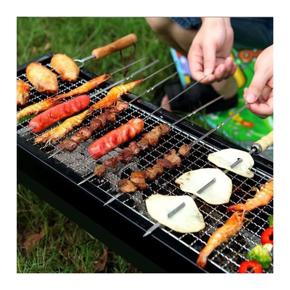 GENERICO - Parrilla A Carbon Plegable Portatil Camping Playa Paseo 60cm