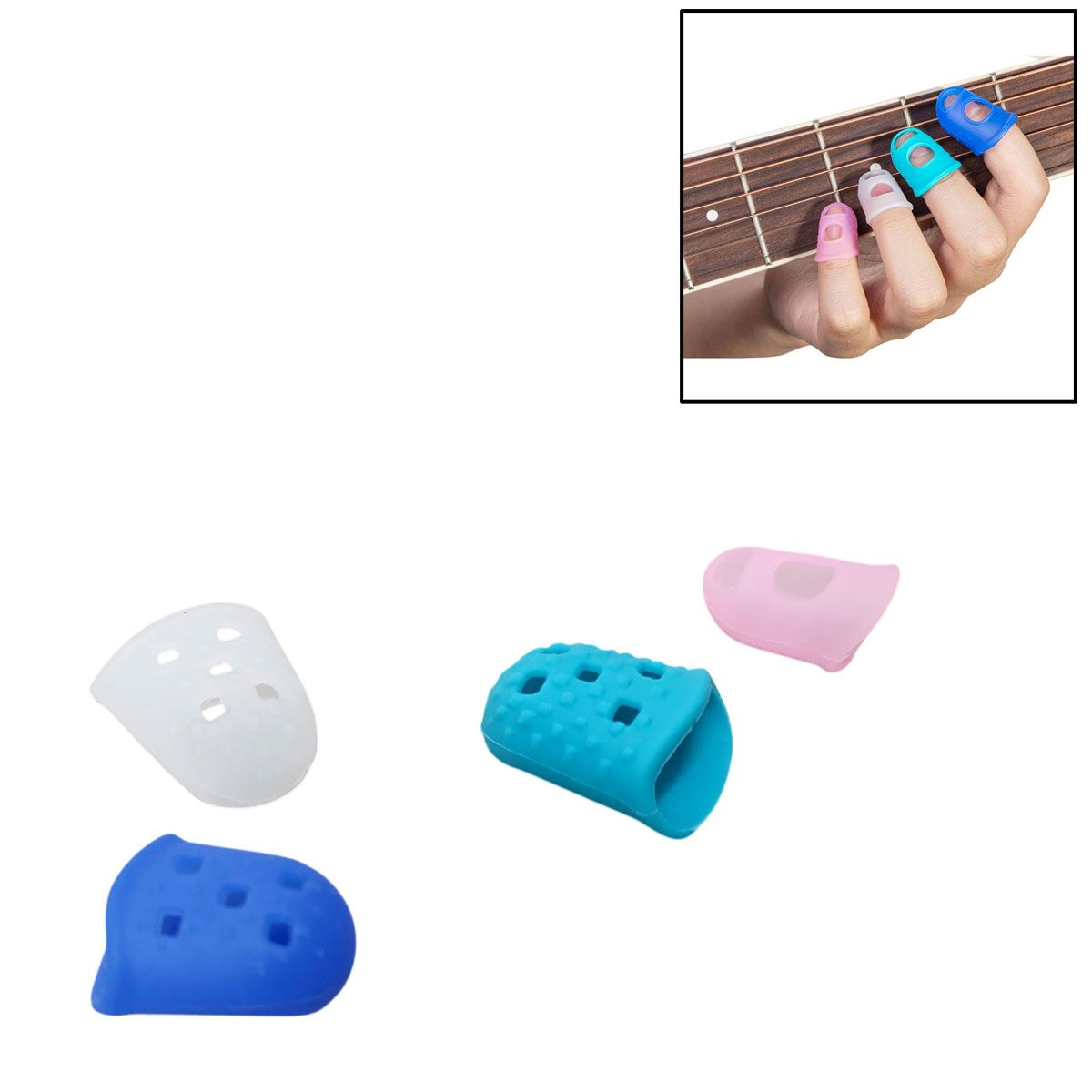 GENERICO - Protector de Dedos de Silicona para Guitarra Ukelele y mas