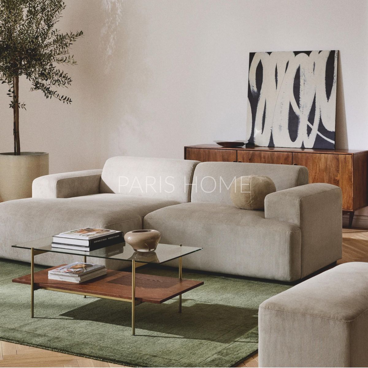 GENERICO - Sofá Izquierdo Seccional Esquinero 3 Plz Gala Pana - Beige Claro