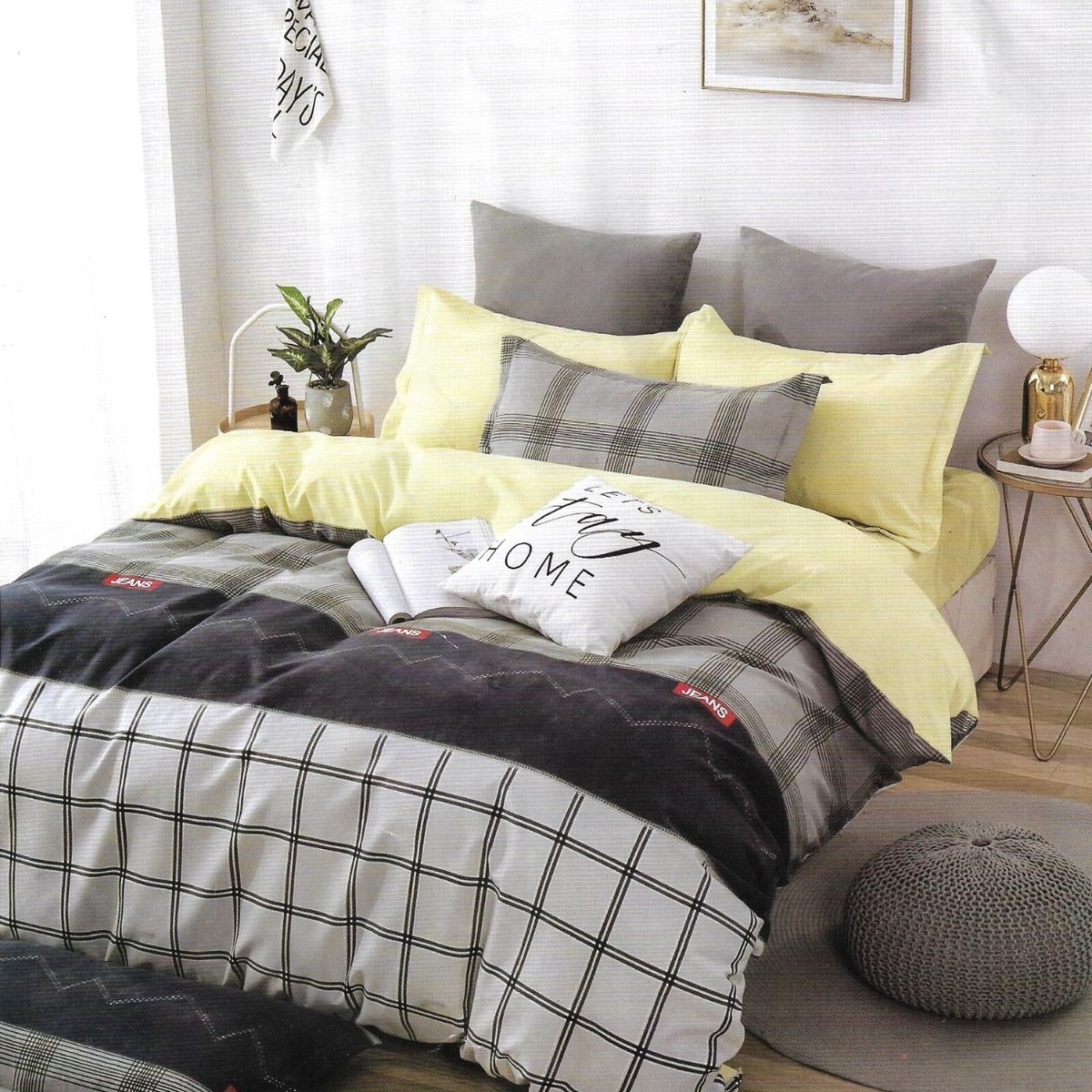 MINGDA - Set de Edredón 5 piezas + Set de Sabanas 100% Algodón