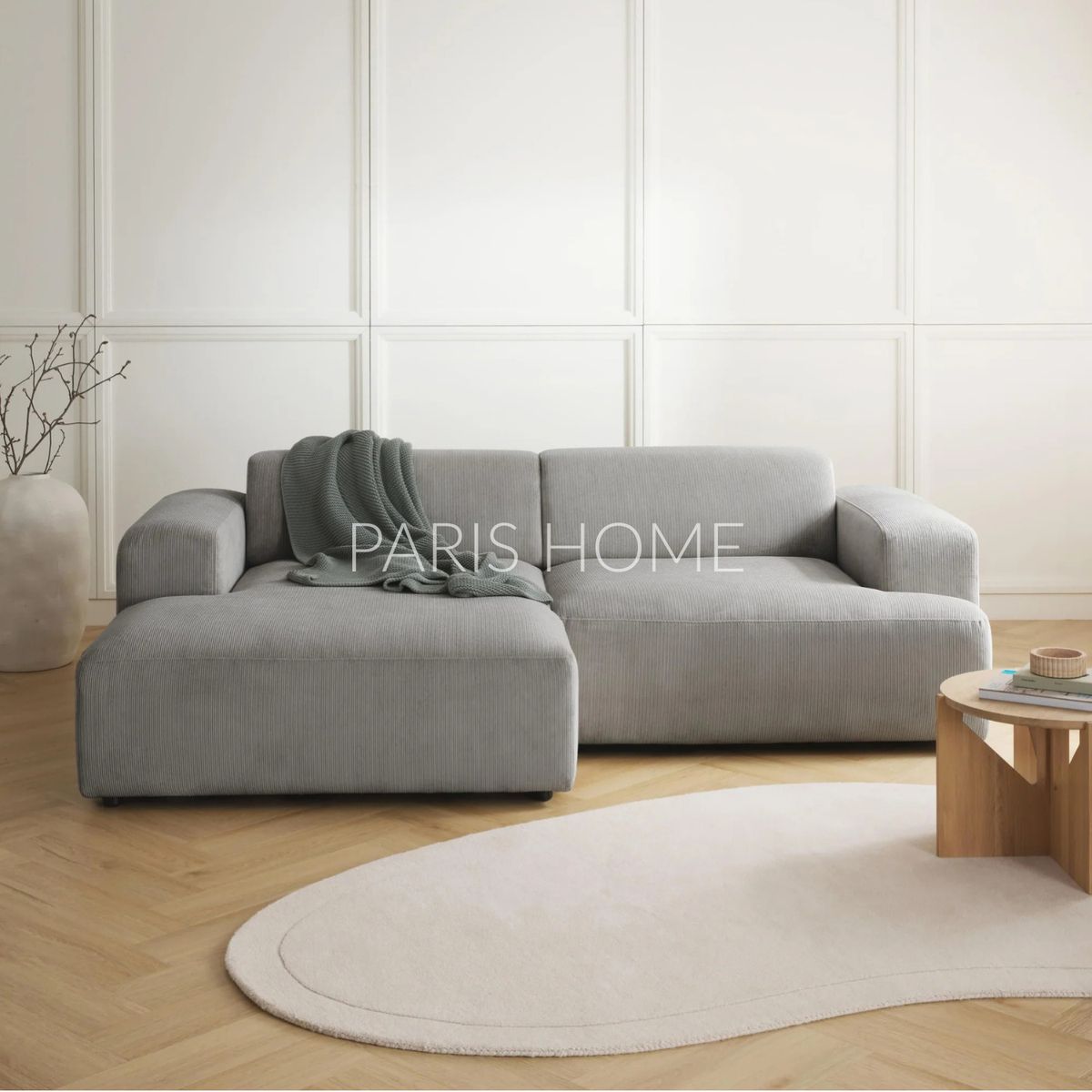 GENERICO - Sofá Izquierdo Seccional Esquinero 3 Plz Gala Pana - Gris