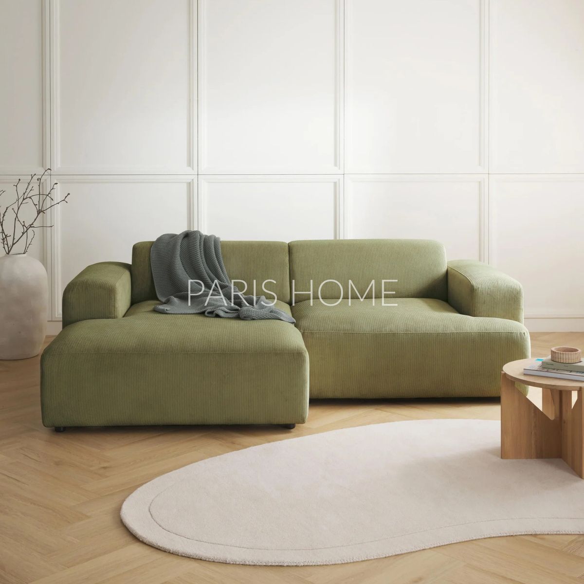 GENERICO - Sofá Izquierdo Seccional Esquinero 3 Plz Gala Pana - Verde Oliva