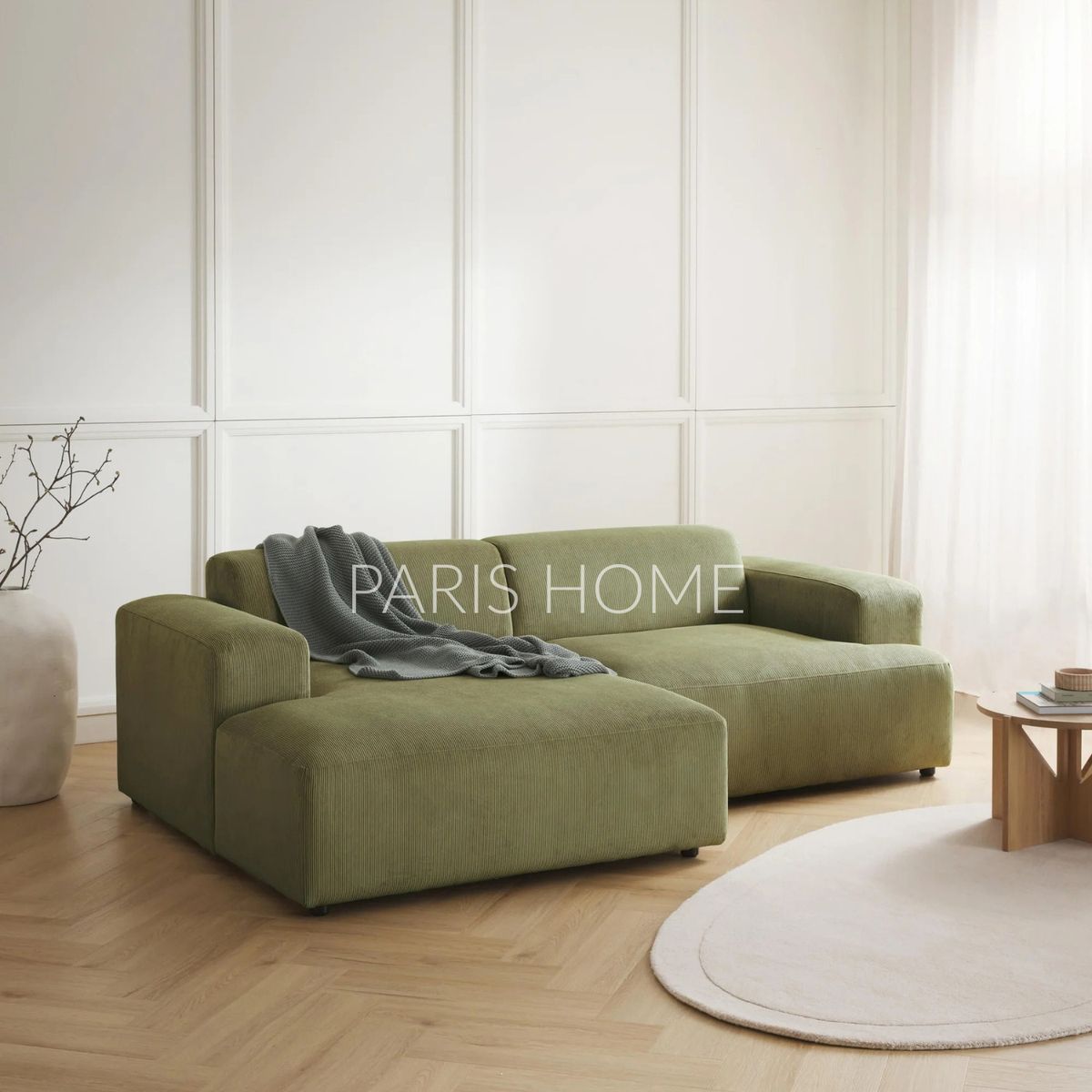 GENERICO - Sofá Izquierdo Seccional Esquinero 3 Plz Gala Pana - Verde Oliva