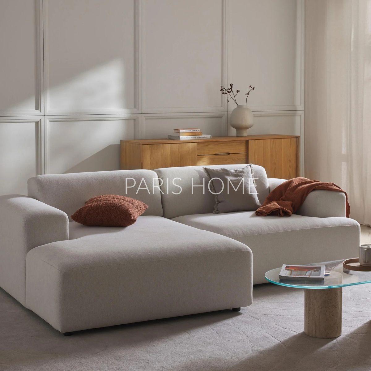 GENERICO - Sofá Izquierdo Seccional Esquinero 3 Plz Gala Tejido - Blanco