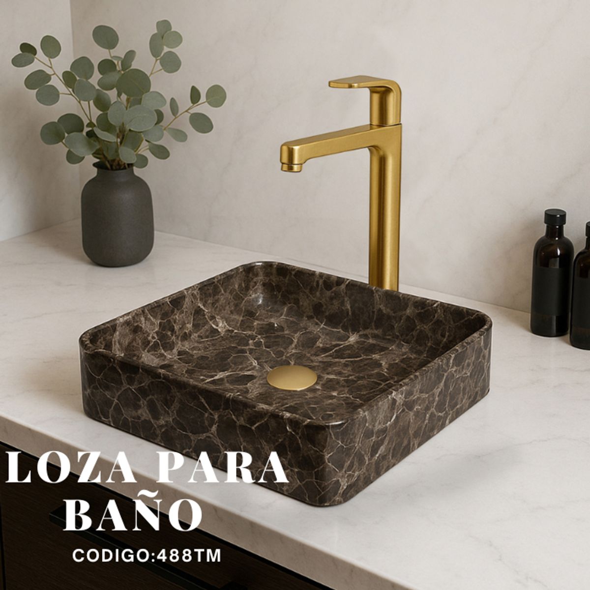 XM - BOWL OVALIN DE LOZA MARMOLEADA 488TM