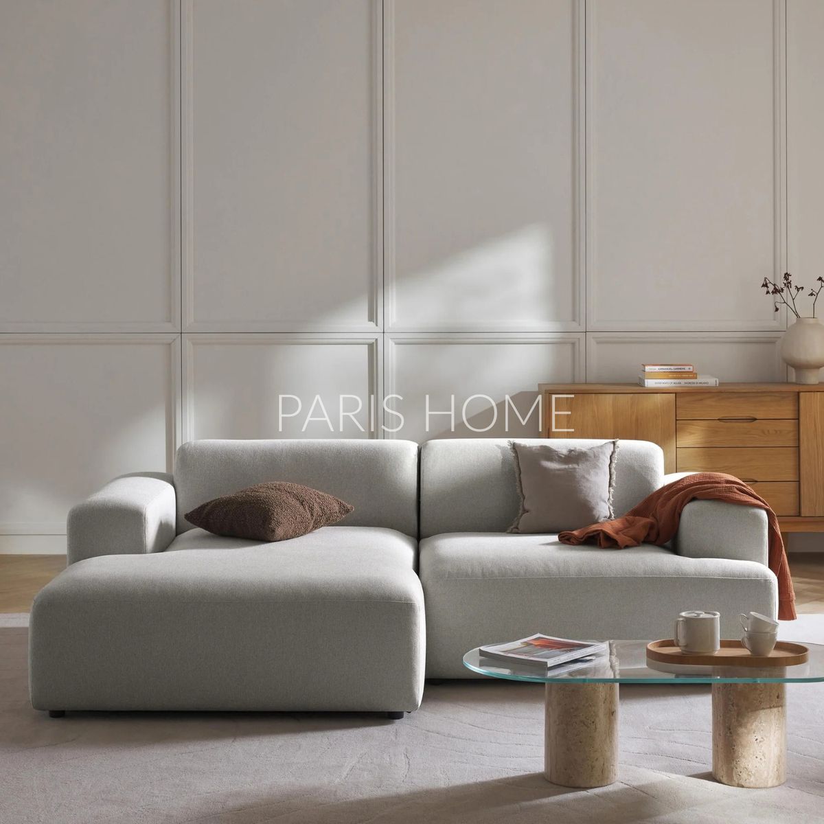GENERICO - Sofá Izquierdo Seccional Esquinero 3 Plz Gala Tejido - Gris Claro