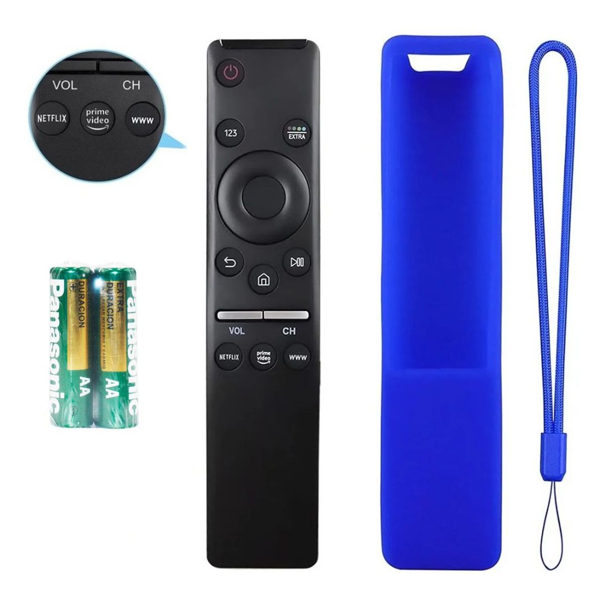 GENERICO - Control samsung curvo funda protector azul