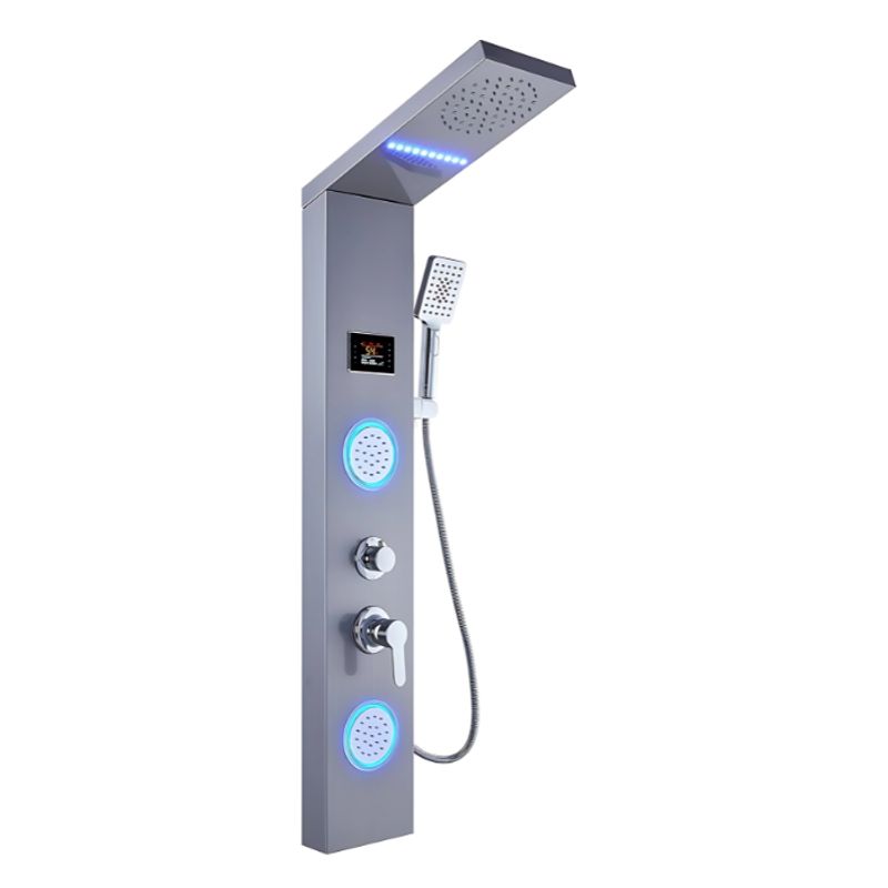 GENERICO - COLUMNA DE DUCHA  LED CON LUZ SATINADO KM-8002