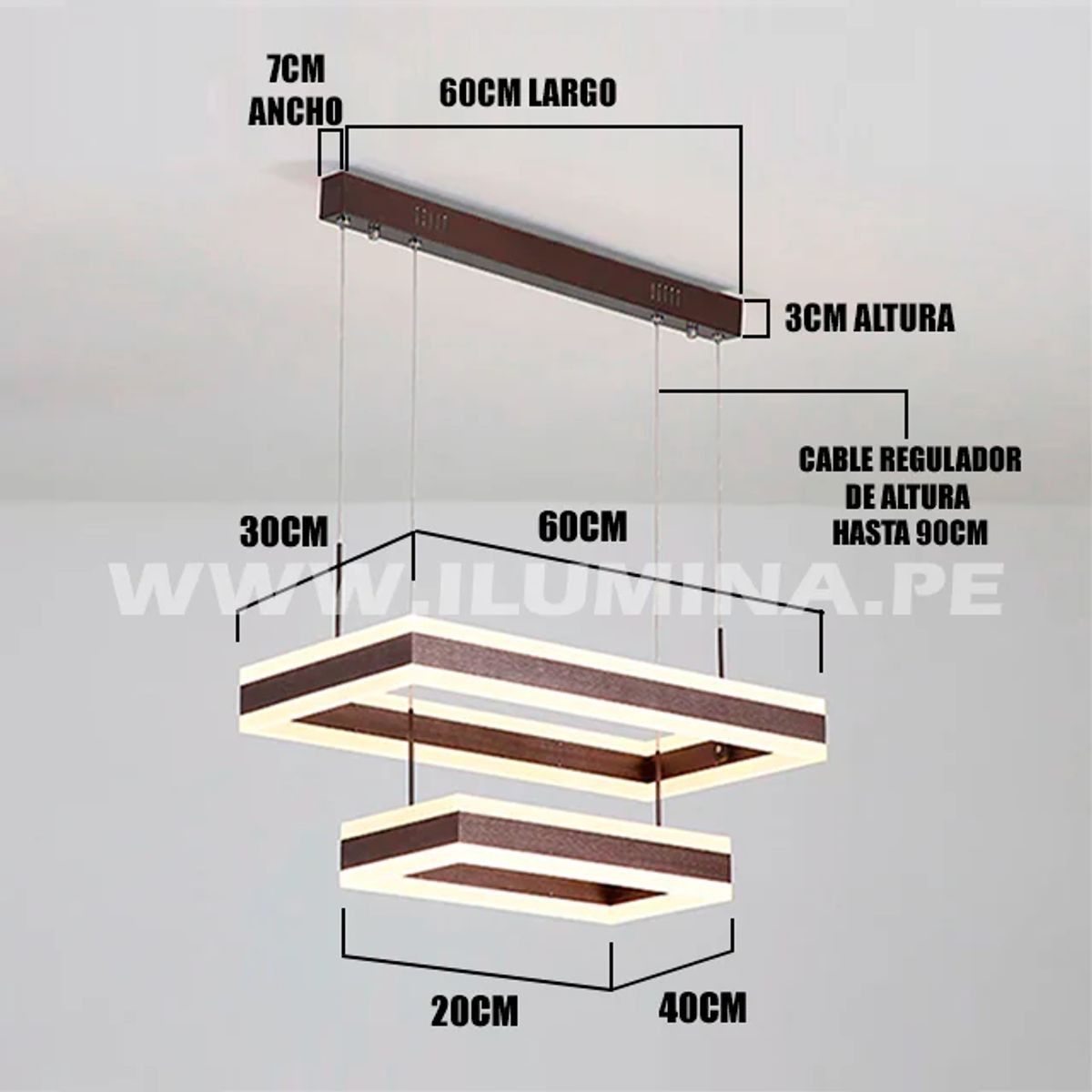 GENERICO - Lámpara Colgante Led Coffe Satinado