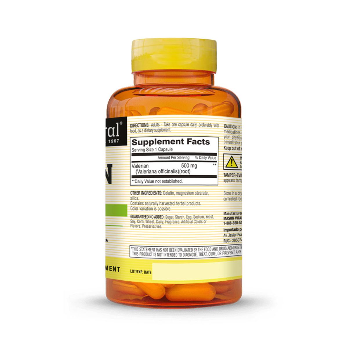 MASON NATURAL - Valeriana 500 MG - Mason Natural - 60 Cápsulas