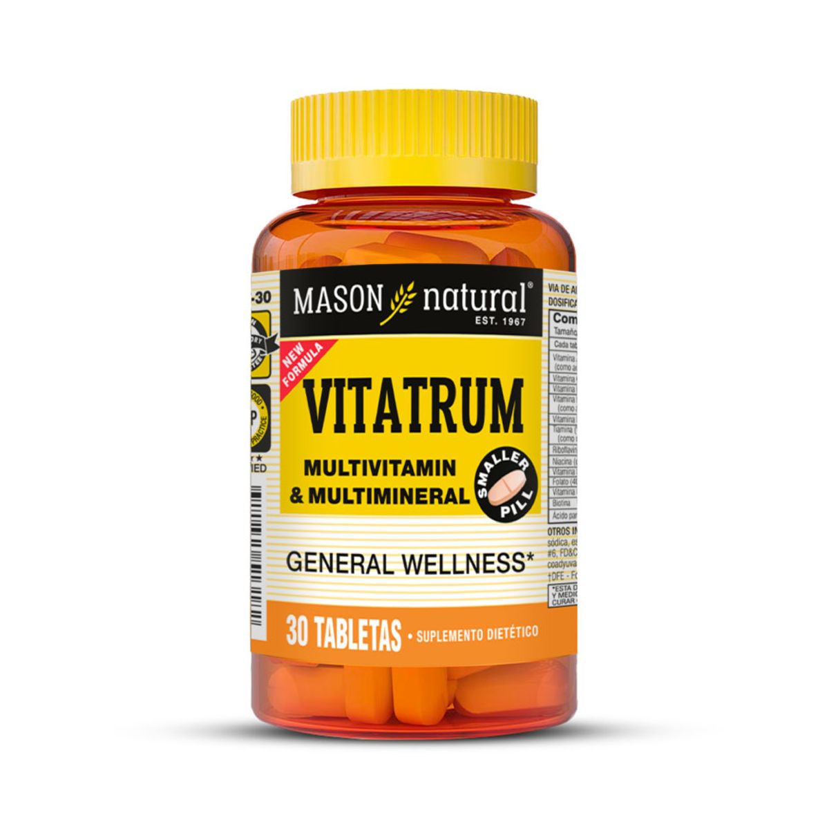MASON NATURAL - Vitatrum Multivitamínico y Multimineral - Mason Natural - 30 Tabletas
