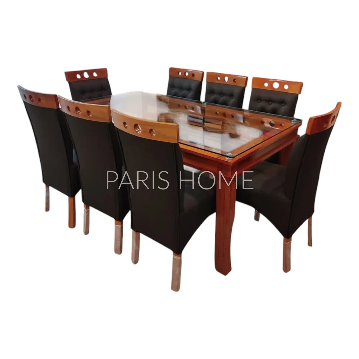 GENERICO - Juego de Comedor Dakota 8 sillas - Gris Oscuro