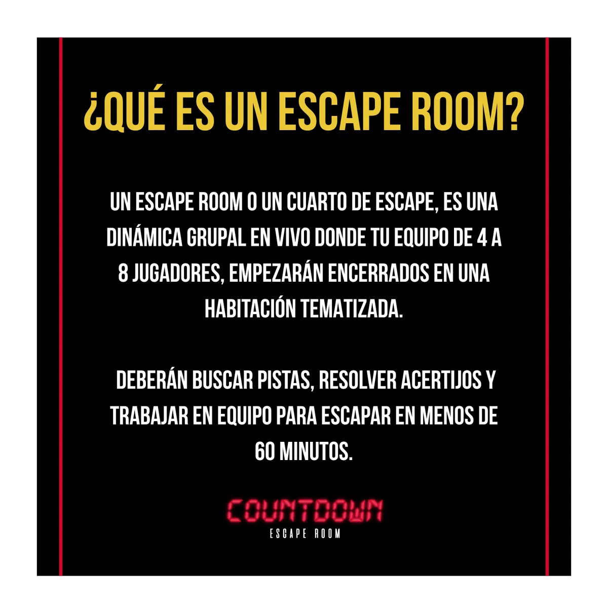 COUNTDOWN ESCAPE ROOM - Gift Card Digital Paquete para 6 jugadores