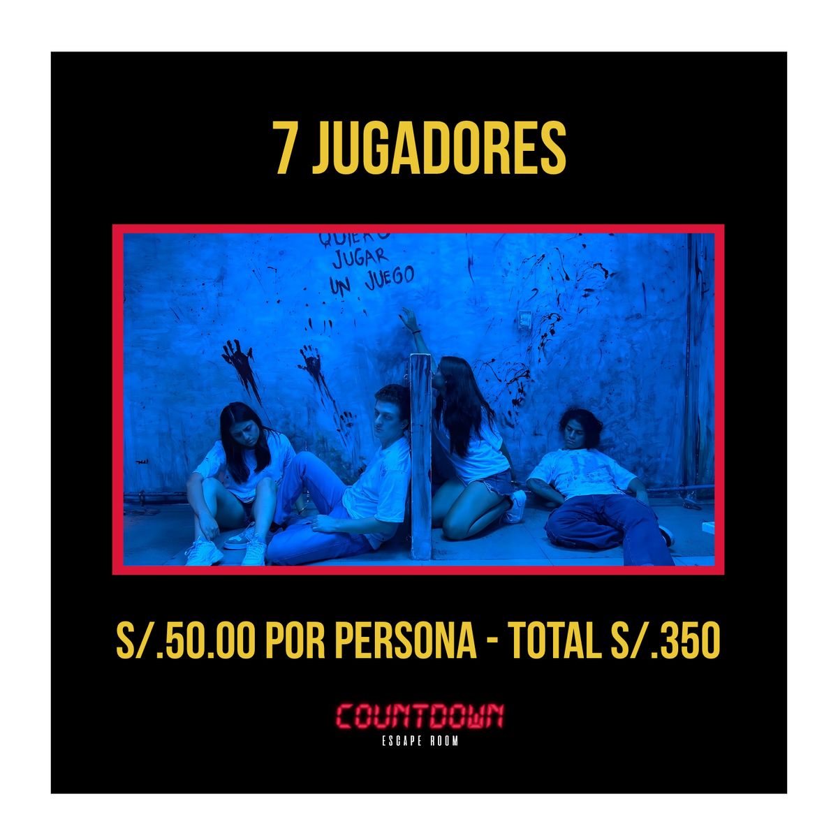 COUNTDOWN ESCAPE ROOM - Gift Card Digital Paquete para 7 jugadores