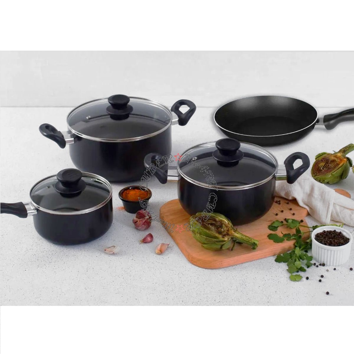ILKO - Set Batería Ollas Antiadherentes Cocina Calidad Premium 7Pz