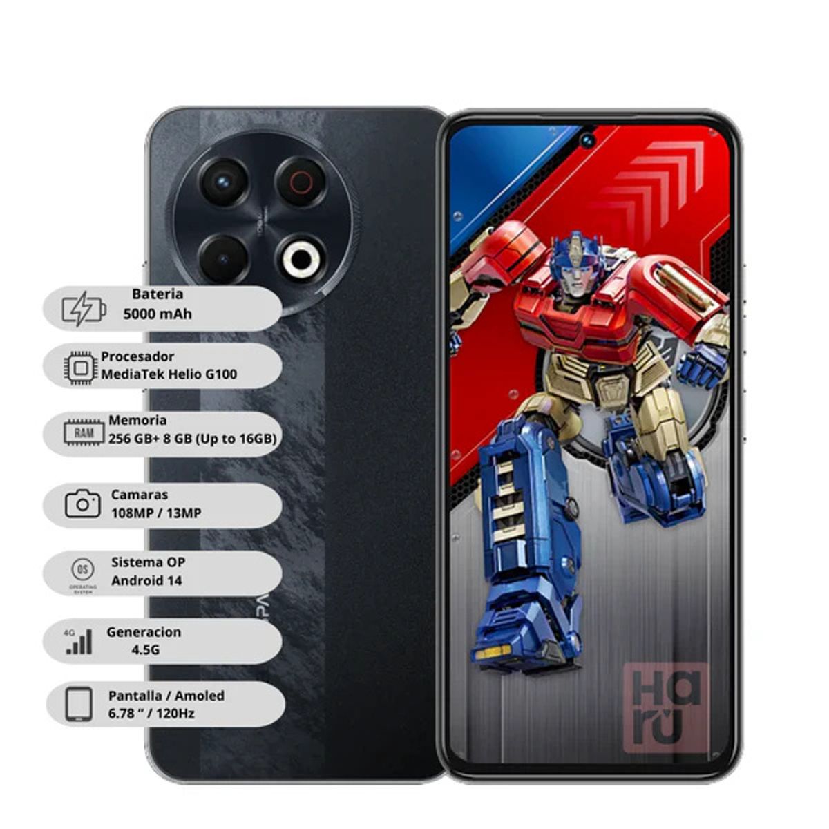 TECNO MOBILE - TECNO SPARK 30 PRO 8GB+256GB NEGRO