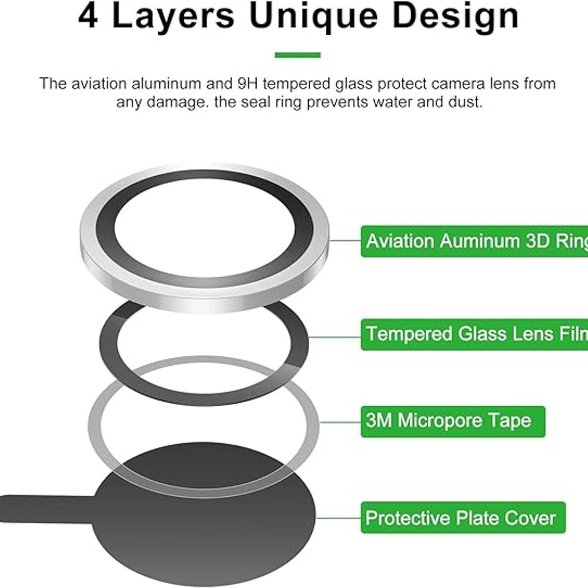 GENERICO - Protector De Cámara IPhone 15 / IPhone 15 Plus Plateado