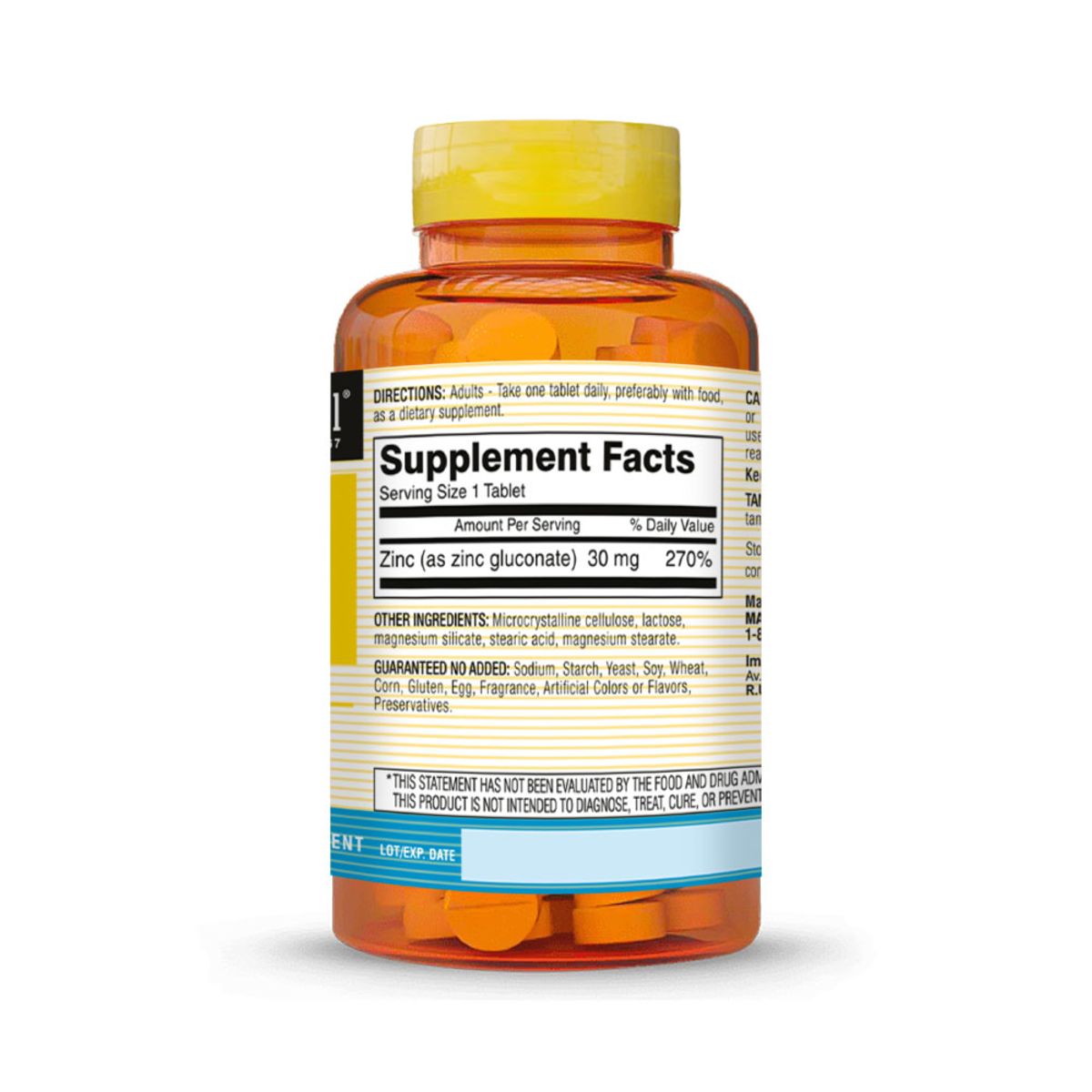 MASON NATURAL - Zinc 30 MG - Mason Natural - 100 tabletas