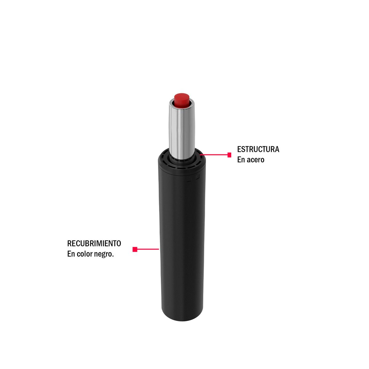 OFIDEAS - Piston Neumatico Negro Gas Para Silla De Oficina Ofideas