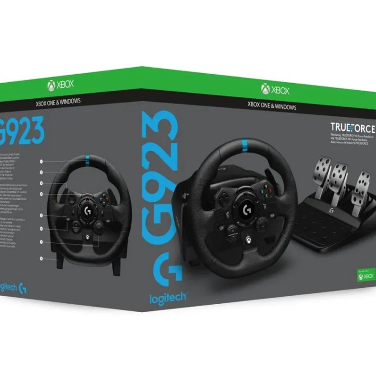 LOGITECH - VOLANTE TIMON CON PEDAL LOGITECH G923 RACING WHEEL PARA PC Y XBOX ONE