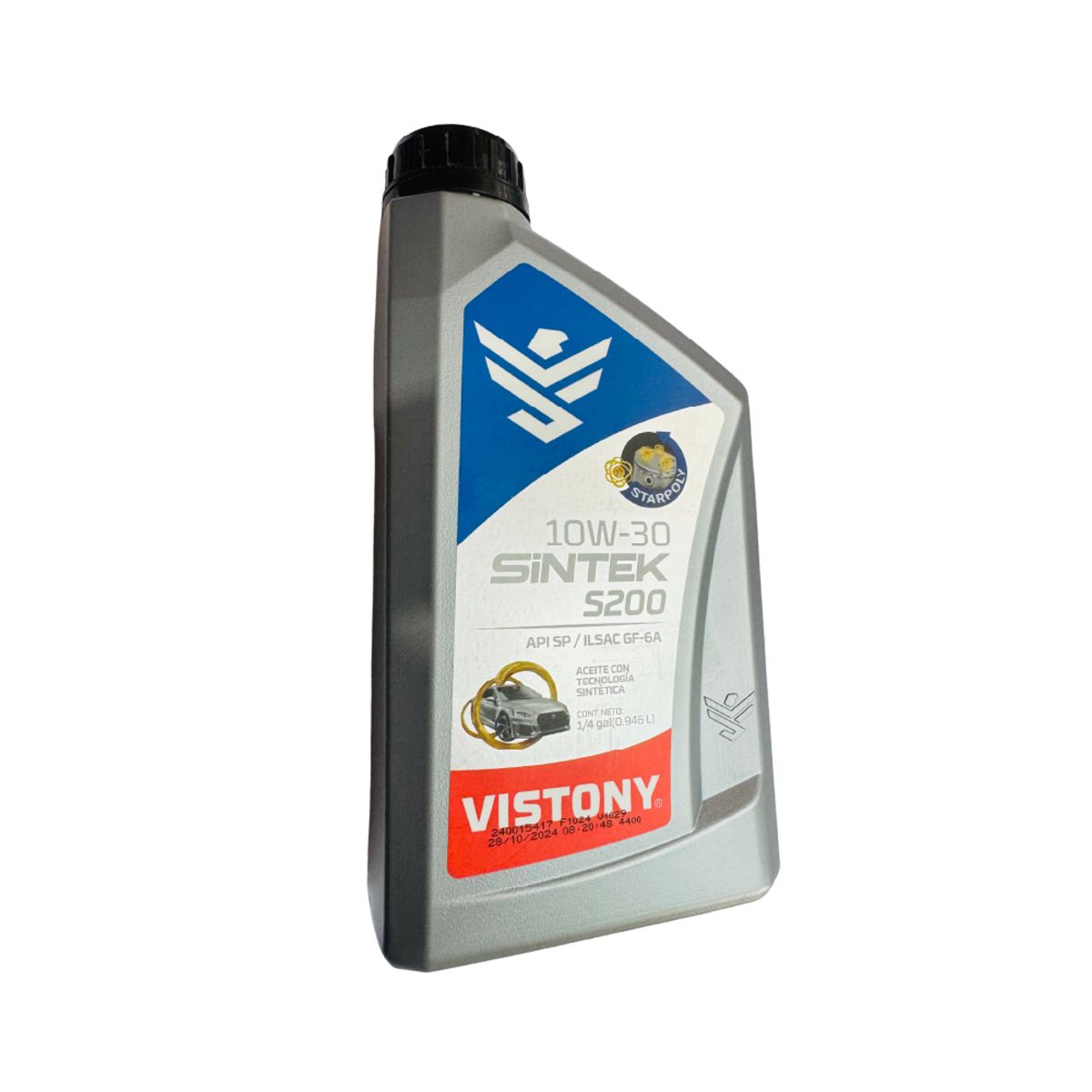 VISTONY - ACEITE VISTONY SINTEK S200 10W-30 - 1 cuarto (946 ml)