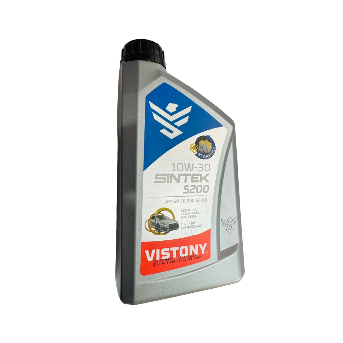 VISTONY - ACEITE VISTONY SINTEK S200 10W-30 - 1 cuarto (946 ml)