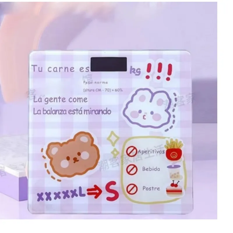 GENERICO - Balanza de baño digital kawaii de osito y conejo