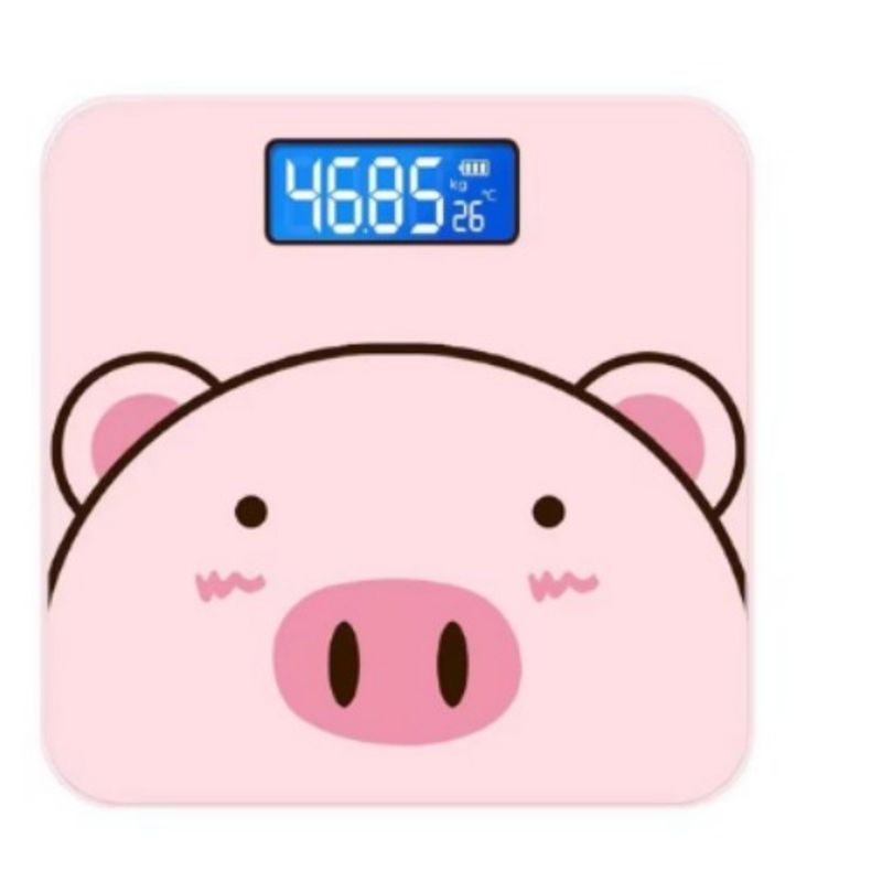 GENERICO - Balanza de baño digital kawaii de chanchito