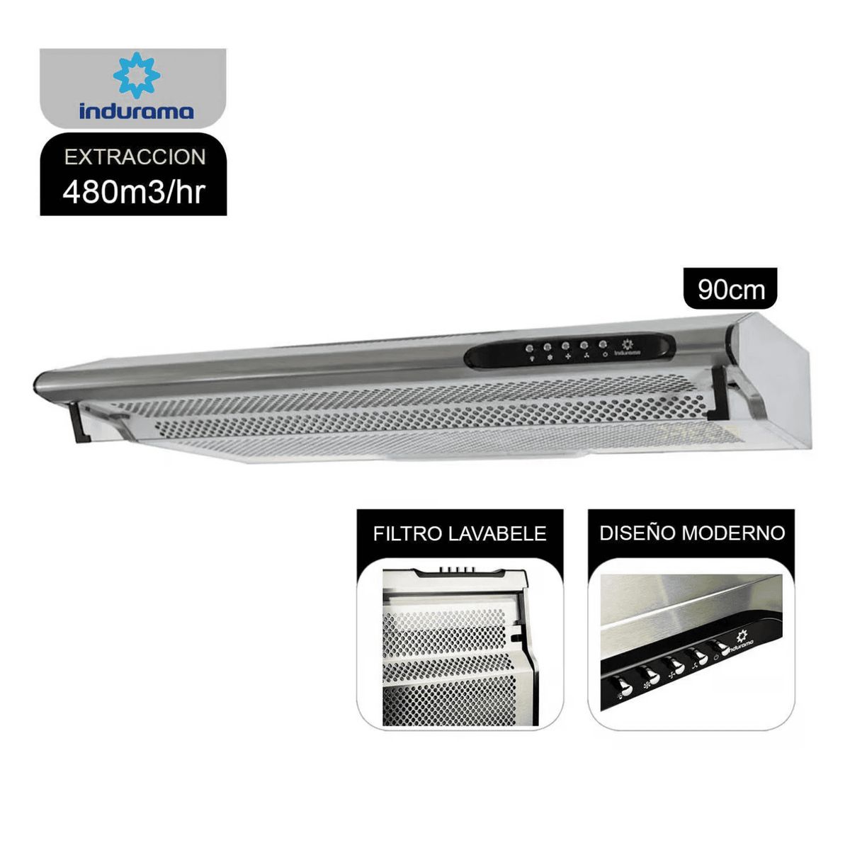 INDURAMA - Campana Extractora Indurama CEI-902CRP