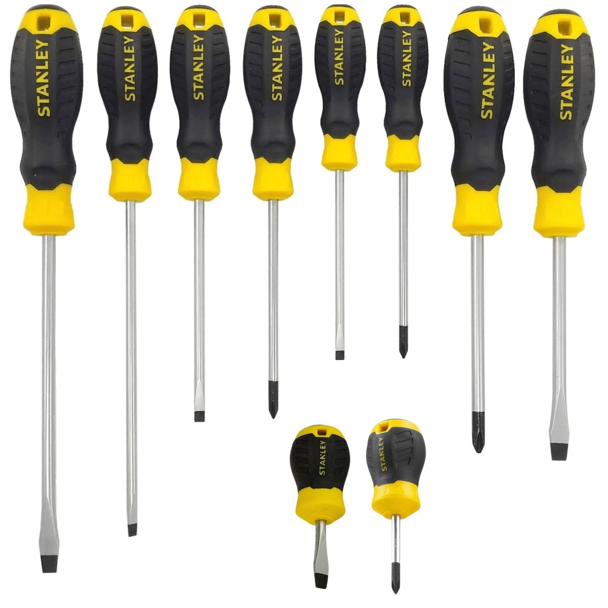 STANLEY - DESARMADOR CUSHION GRIP 10 UNIDADES MAGNÉTICOS 66-676 - STANLEY