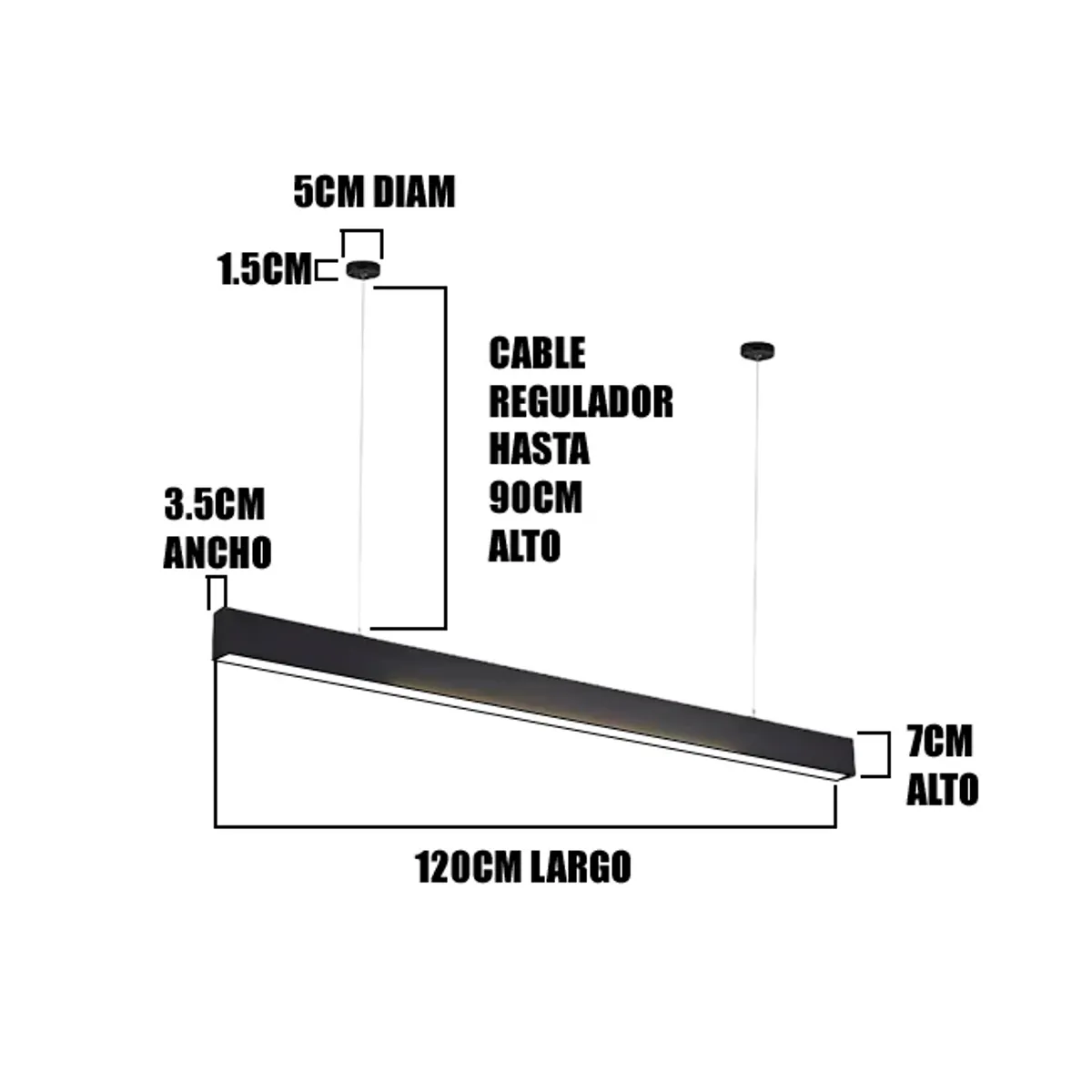 GENERICO - Lámpara Colgante Line Black