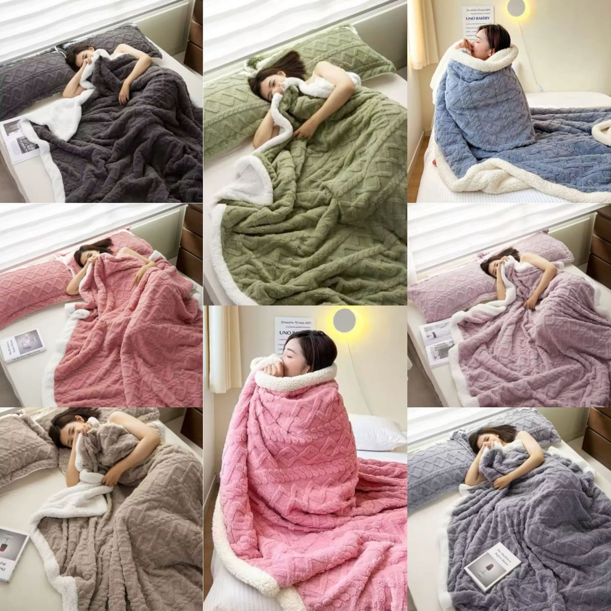 GENERICO - MANTA TRENZADA CON REVERSO DE CARNERO