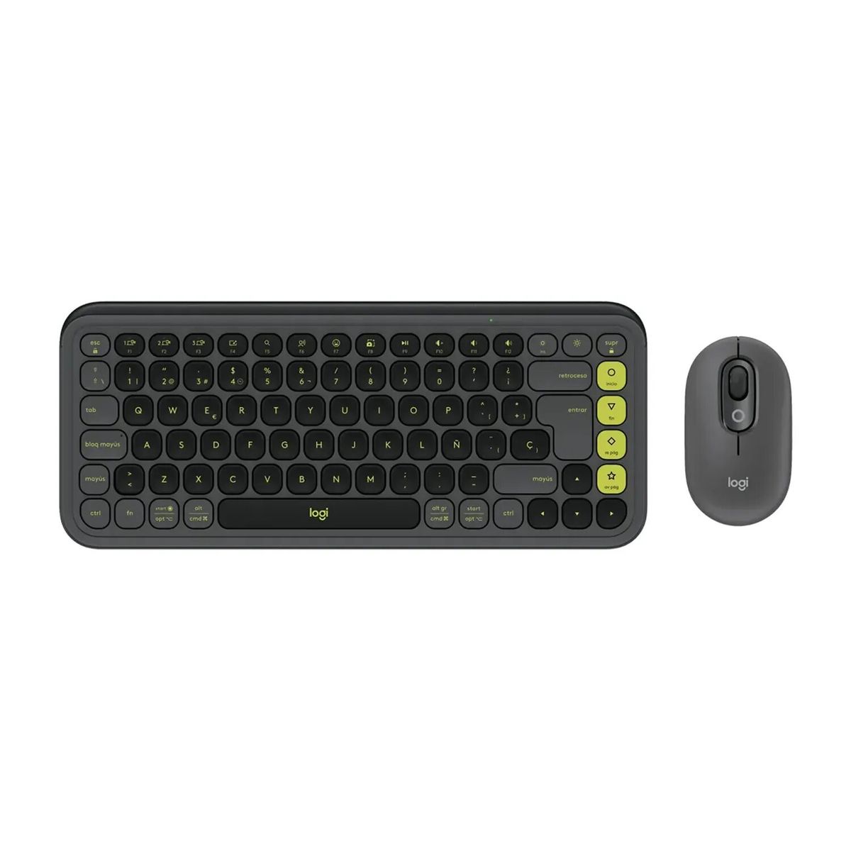 LOGITECH - Teclado y Mouse LOGITECH Pop Icon Bluetooth Grafito