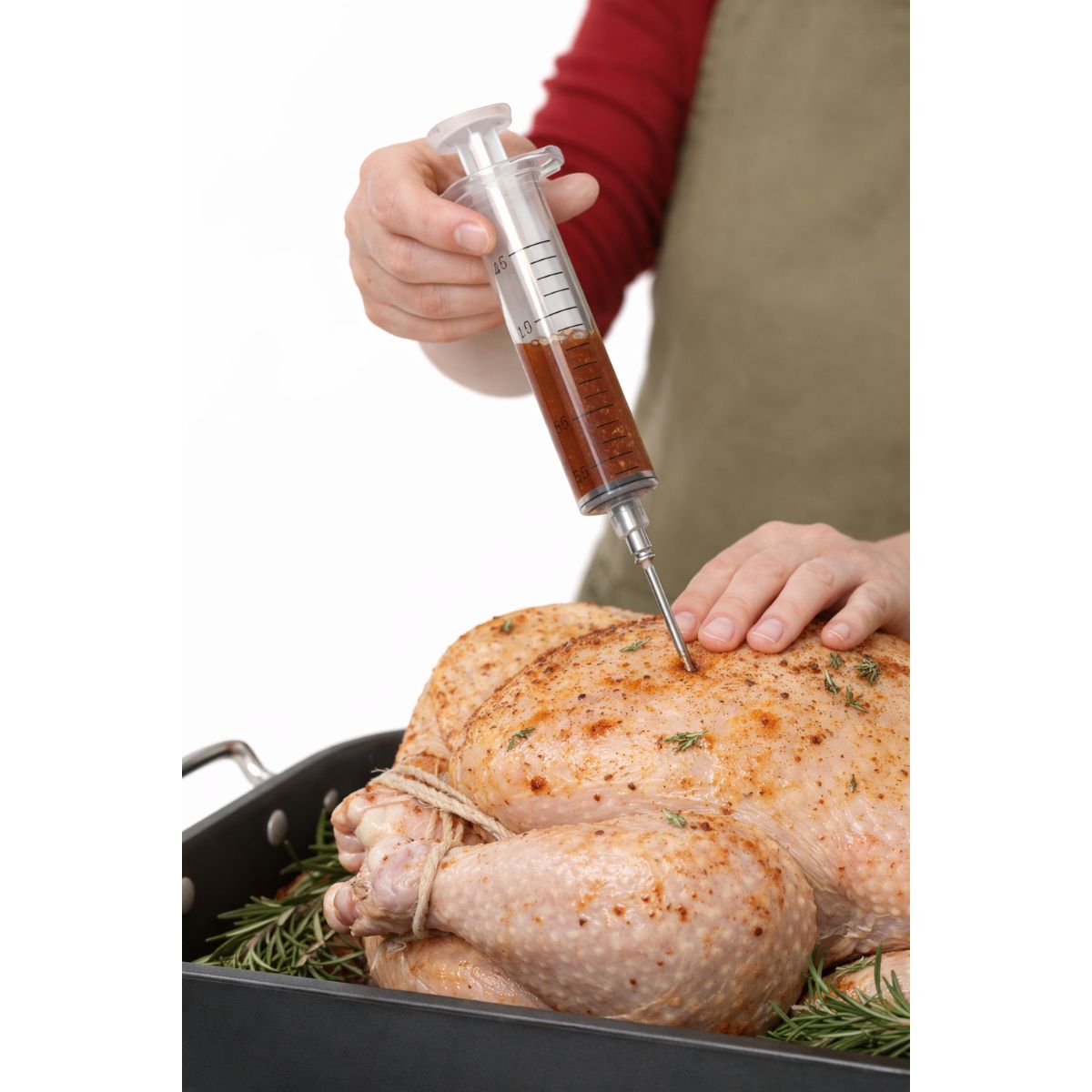 GENERICO - Inyector Jeringa de carne marinadas condimentos para pollo o pavo