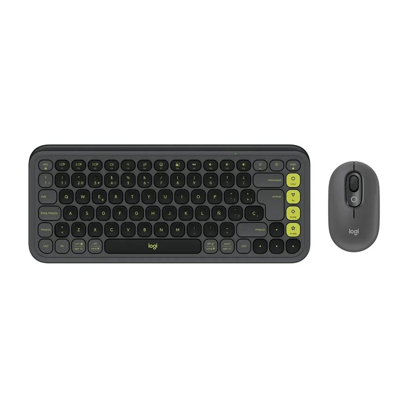 LOGITECH - Teclado y Mouse LOGITECH Pop Icon Bluetooth Grafito