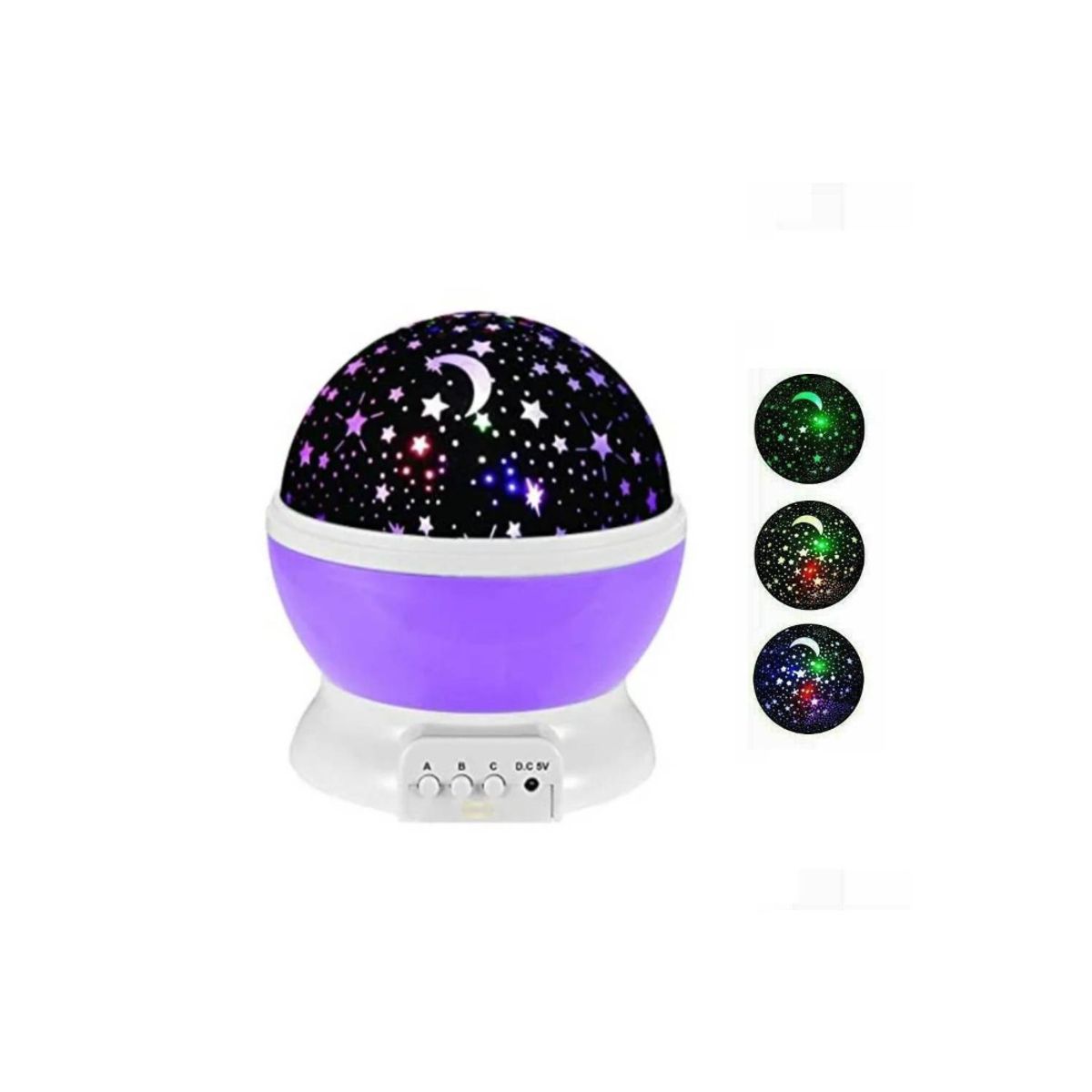 GENERICO - Lámpara Proyector De Estrellas Y Lunas Giratorio - LILA